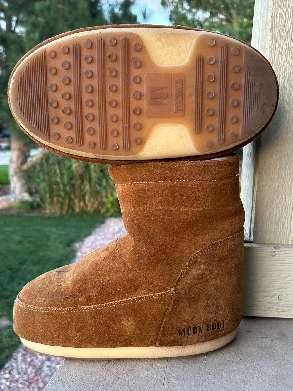 Womens’s Suede Leather MOON BOOTS chestnut brown sz 7